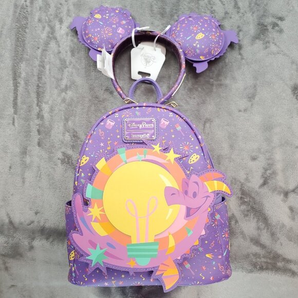 2025 Disney Parks Loungefly Epcot Festival Of The Arts Figment Backpack & Ears! - Picture 2 of 16